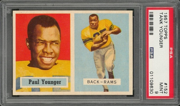 1957 Topps Football #152 Tank Younger – PSA MINT 9 "1 of 3!"